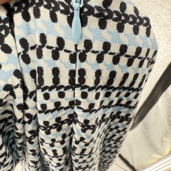 Ann Taylor Loft Womens Sleeveless Dress Black White Blue Geometric Patterned, M - Picture 4 of 9